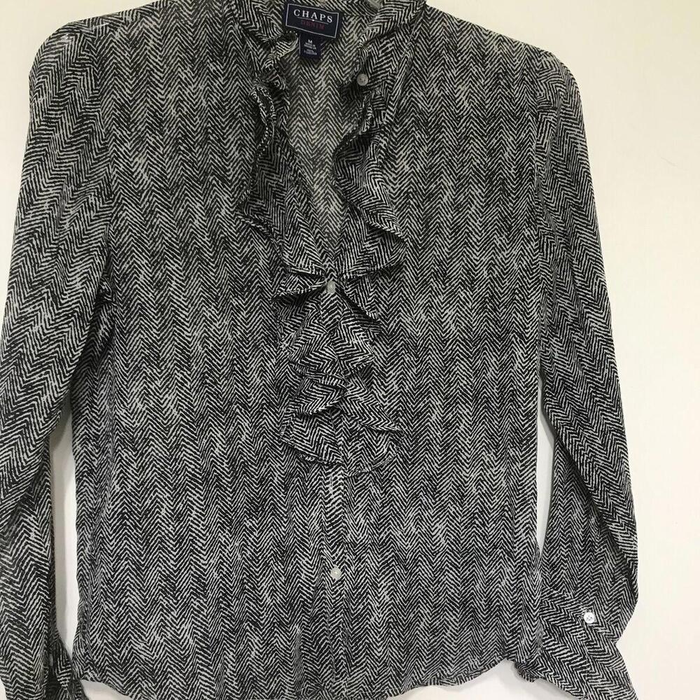 Chaps Women’s Blouse Size M Multicolor Black
